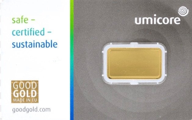 LINGOT UMICORE CERTIFIÉ DE 2,5 GRAMME d’or, Enlèvement, Or