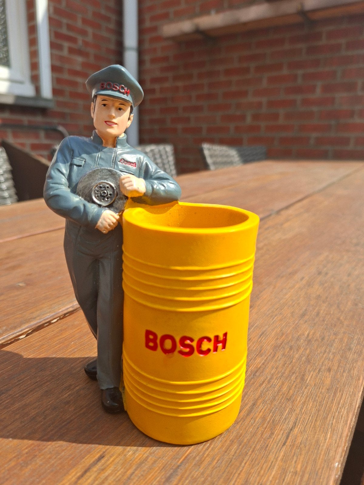 Originele Bosch Penhouder / Figuur Monteur met Olievat, Ophalen, Gebruikt