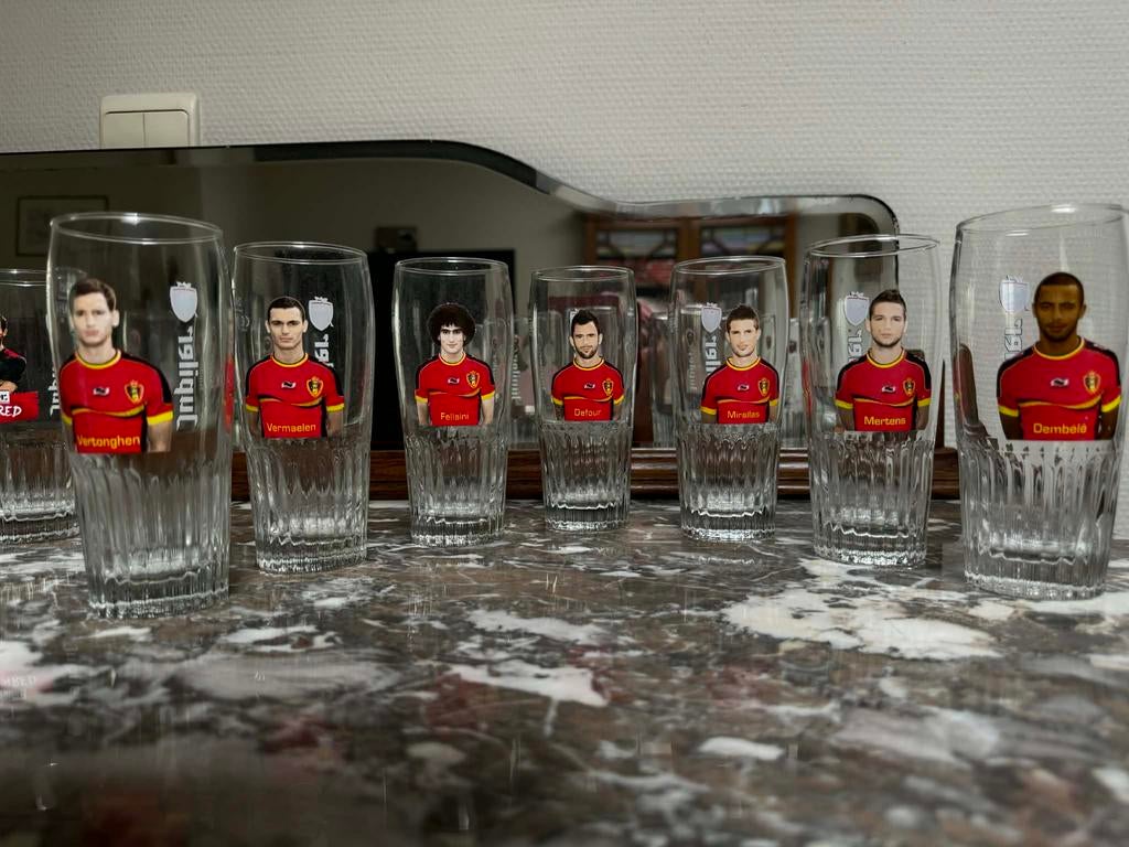 16 verres à bière lager originaux, Collections, Enlèvement, Comme neuf