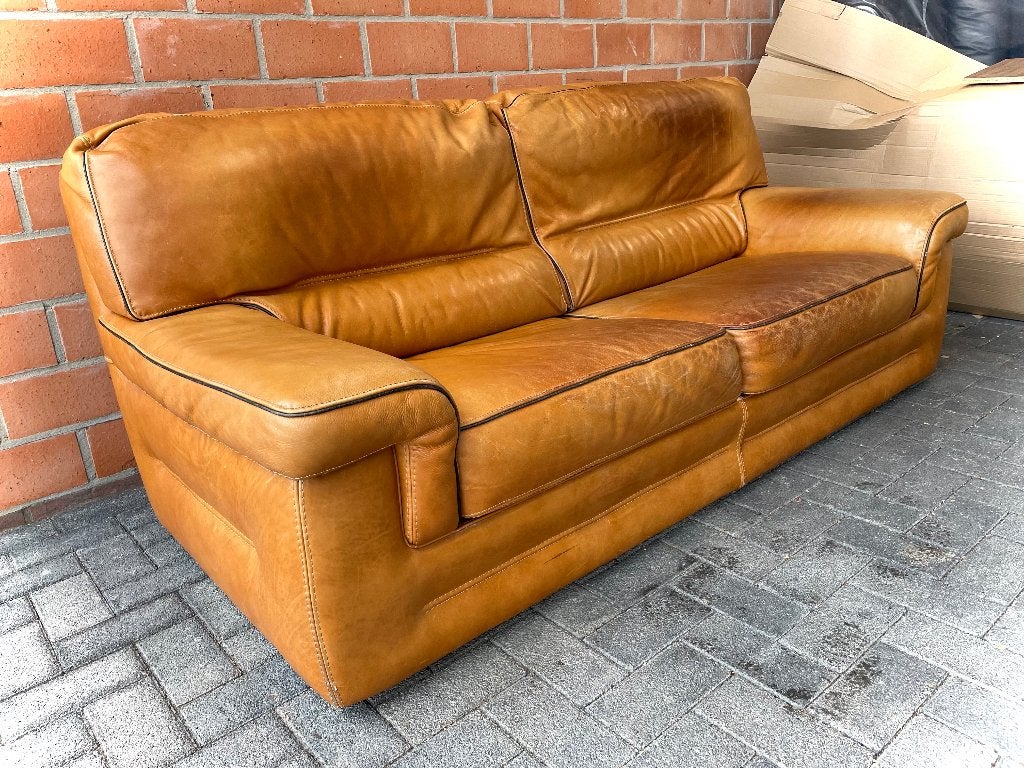 Salon in leder - 3 zit - goede staat, Enlèvement, Utilisé, Cuir