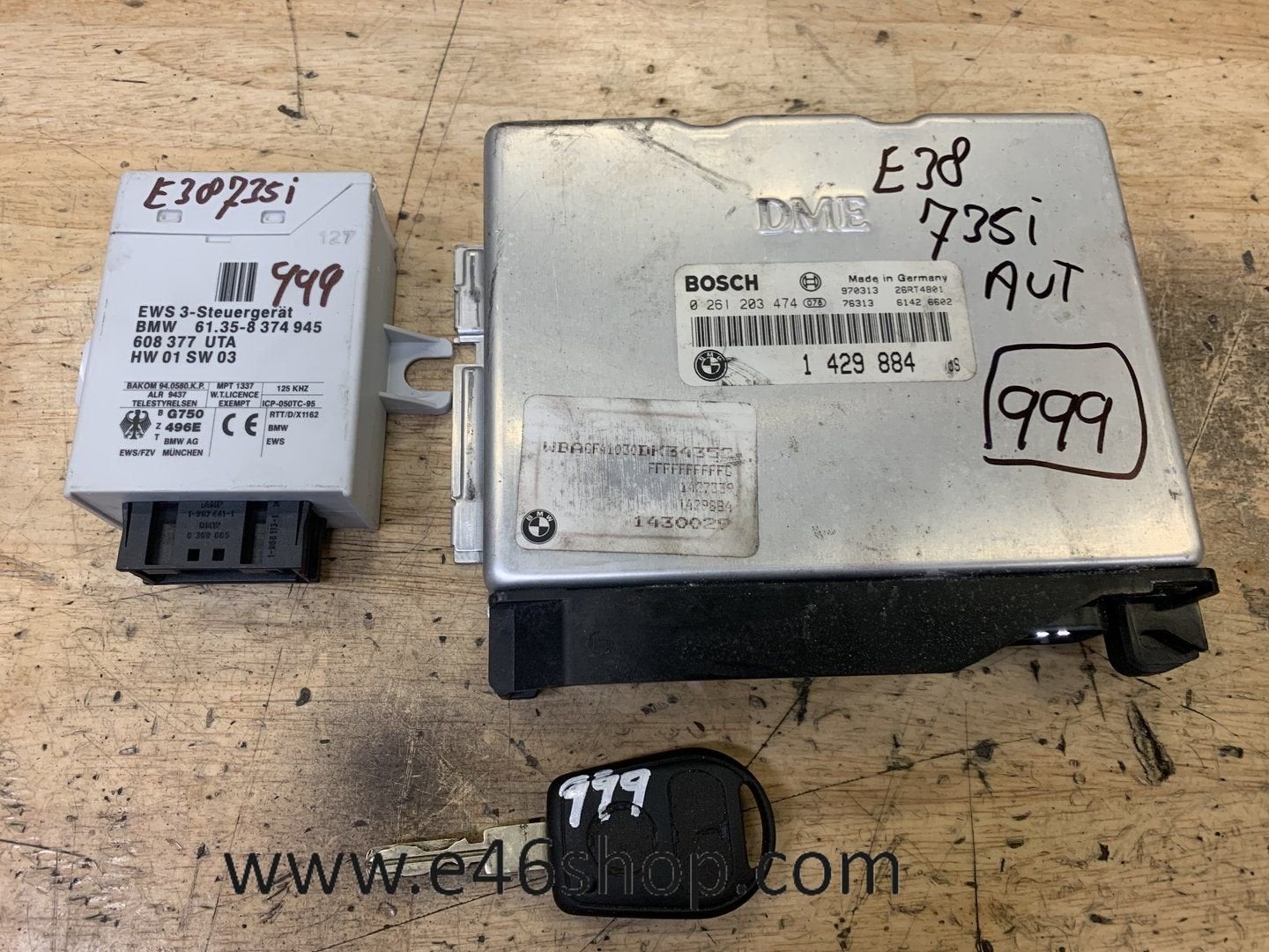 ECU EWS SLEUTEL BMW E38 735i oe 1429884, Gebruikt, -, -, Ophalen of Verzenden