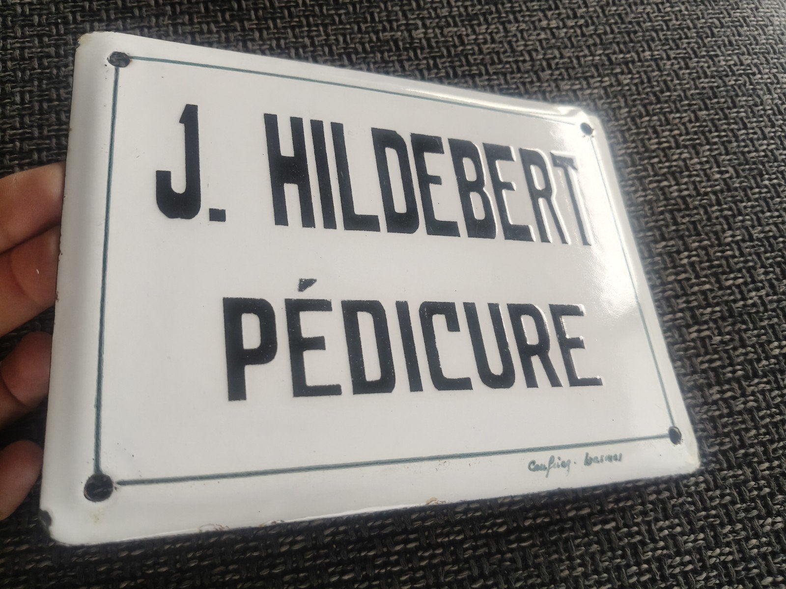 ancienne plaque émaillée hildebert pédicure, Antiquités & Art, Enlèvement ou Envoi
