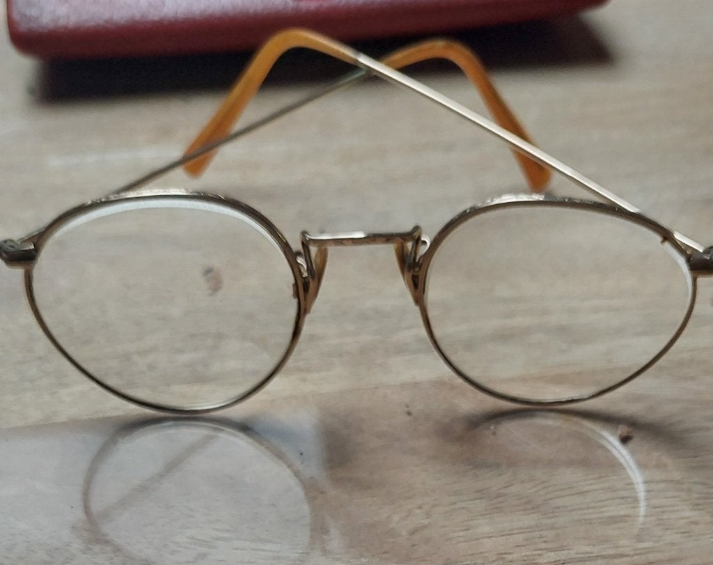 Lunettes en or 10 carats des années 1940, Enlèvement ou Envoi, Utilisé, Lunettes