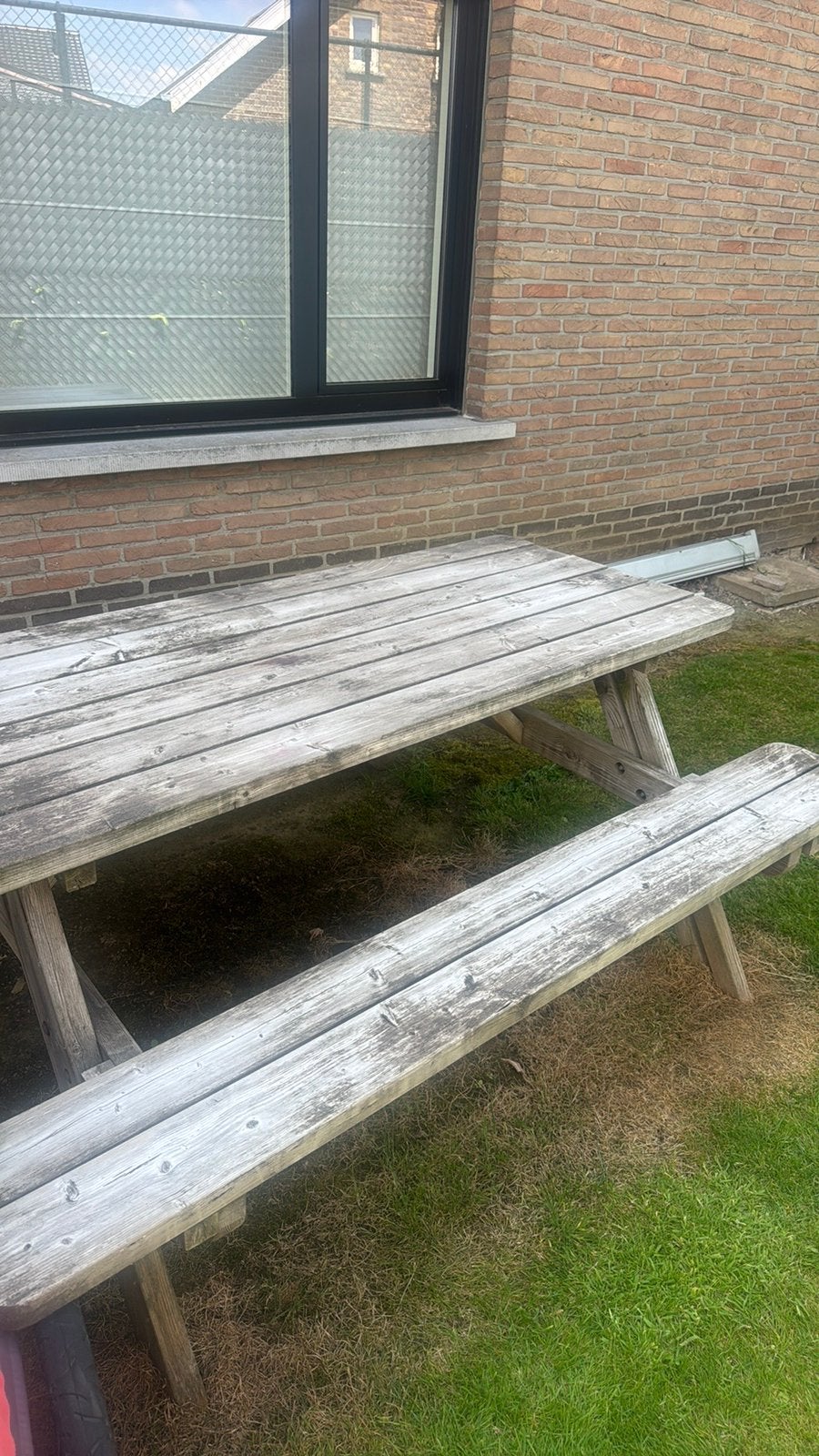 Picknicktafel, Ophalen, Gebruikt, Rechthoekig, Hout