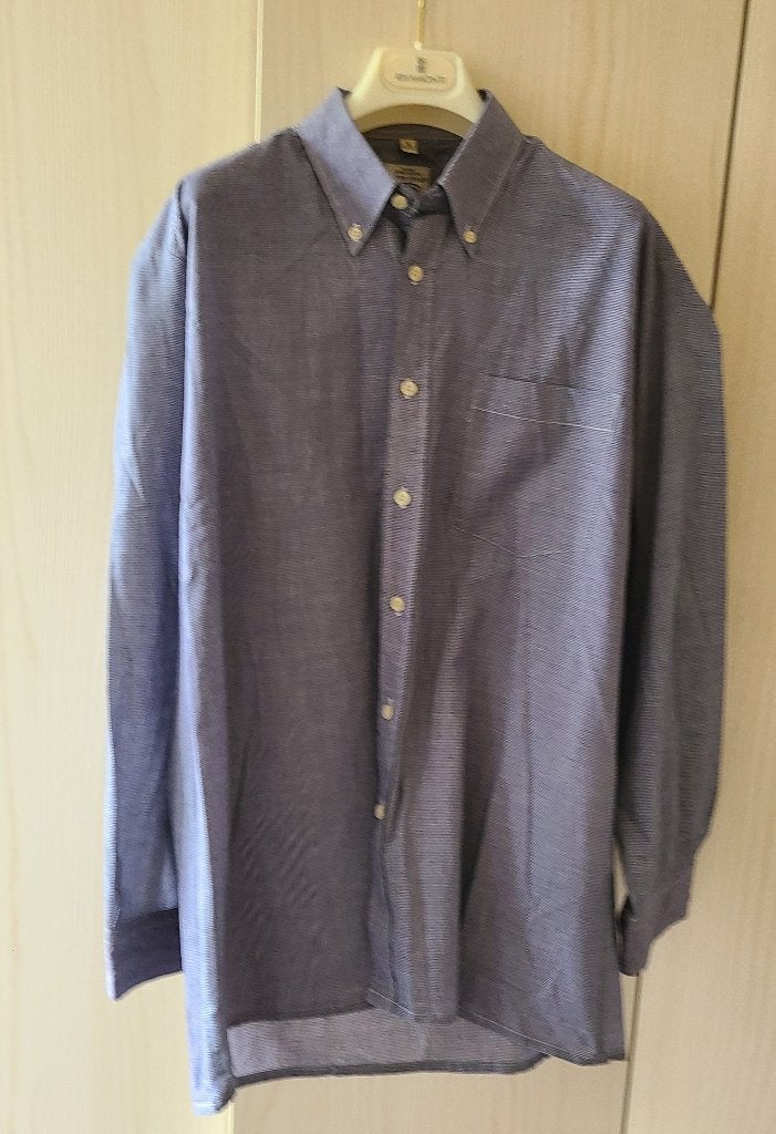 Mooi blauw herenhemd - Maat Medium 39/40, Ophalen, Blauw, Halswijdte 39/40 (M), Zo goed als nieuw