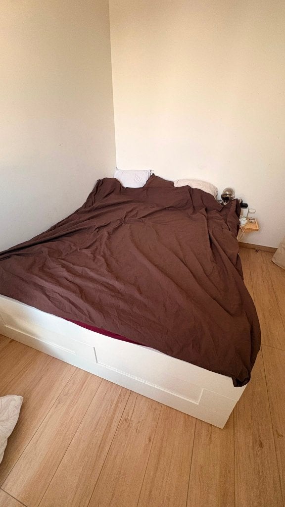 Cadre de lit Ikea avec tiroirs, blanc, 160x200 cm, Comme neuf, Enlèvement, 160 cm, 200 cm