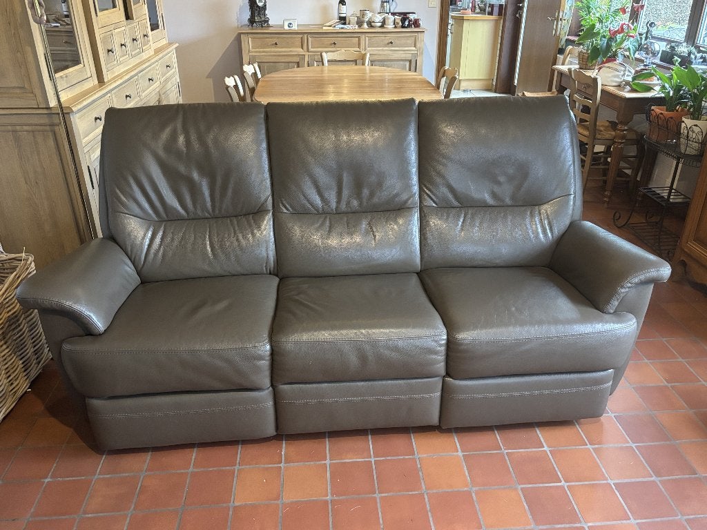 2 canapés en cuir, 75 à 100 cm, Quatre personnes ou plus, Enlèvement, Utilisé
