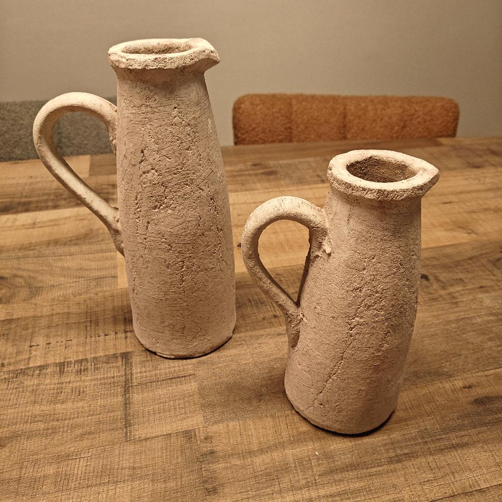 Set van 2 rustieke kruiken/kannen, Huis en Inrichting, Ophalen, Zo goed als nieuw, Minder dan 50 cm
