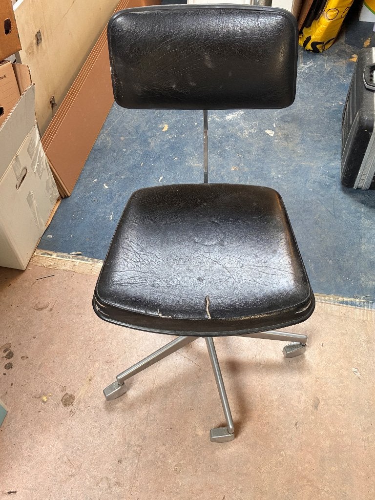 Vintage bureaustoel, Ophalen, Gebruikt, Zwart, Bureaustoel