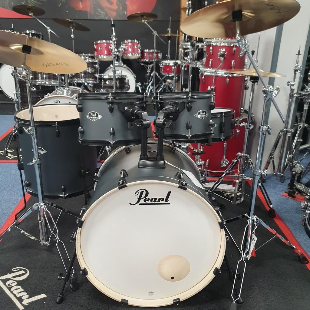 Pearl Export. Satin black/ black hardware. Limited edition., Musique & Instruments, Batteries & Percussions, Enlèvement ou Envoi