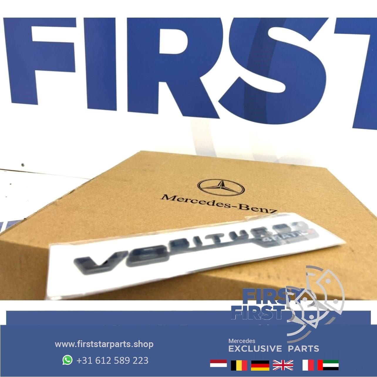 V8 BITURBO 4MATIC+ zijscherm EMBLEEM LOGO SET BADGE Mercedes, Utilisé, -, -, Enlèvement ou Envoi