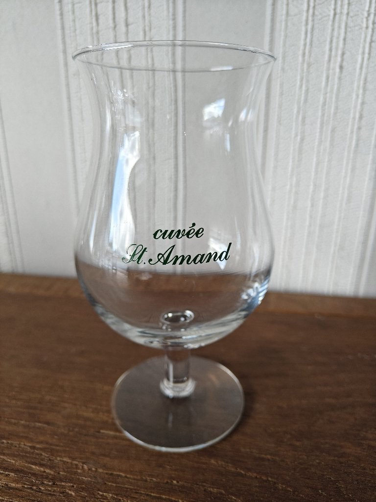 Verre à bière vintage Cuvée St. Amand — De Brabandere, Collections, Enlèvement ou Envoi, Comme neuf, Verre ou Verres, Autres marques