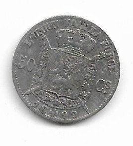 België: 50 cent 1899 FR (met punt) - zilver = morin 188, Verzenden, Zilver, Losse munt, Zilver