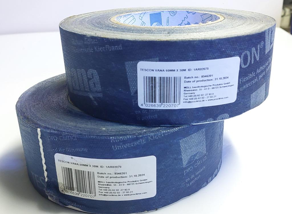 Nieuwe Pro Clima Tescon Vana Tape 60mm x 30m 2 Rollen Top!, Doe-het-zelf en Bouw, Isolatie en Afdichting, Nieuw, Overige materialen