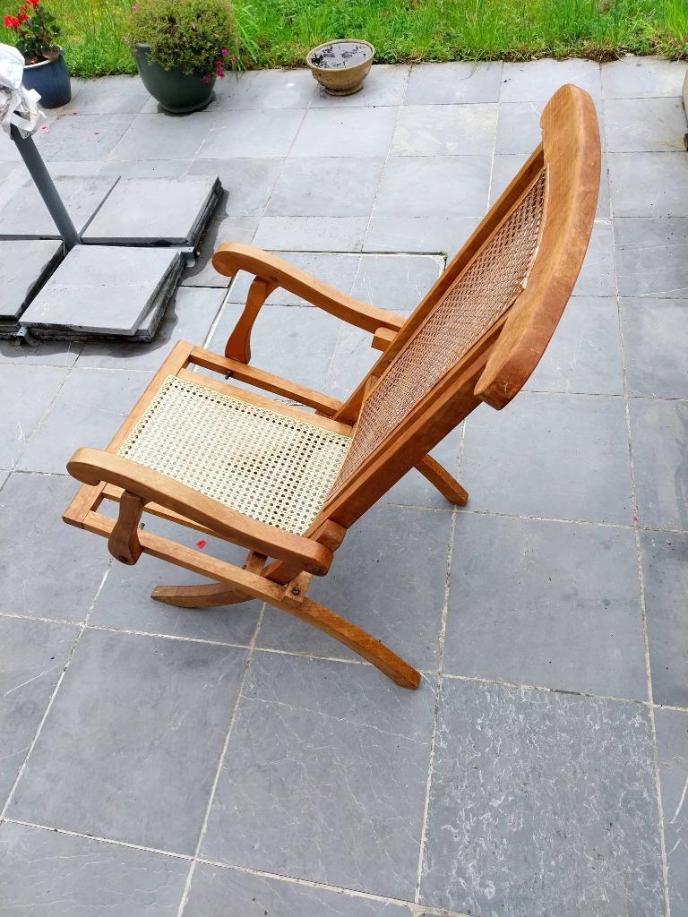 Vintage tuinstoel, Tuin en Terras, Ophalen, Zo goed als nieuw, Hout, Inklapbaar