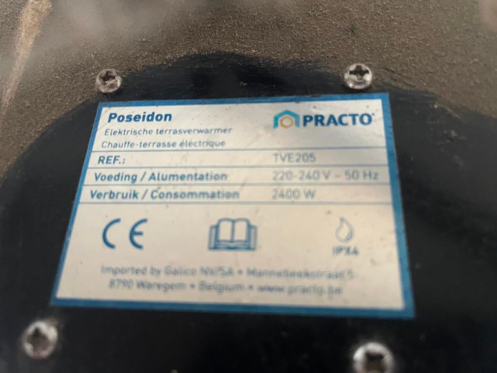 Elektrische terrasverwarmer., Draaibaar, Zo goed als nieuw, Wand, Ophalen