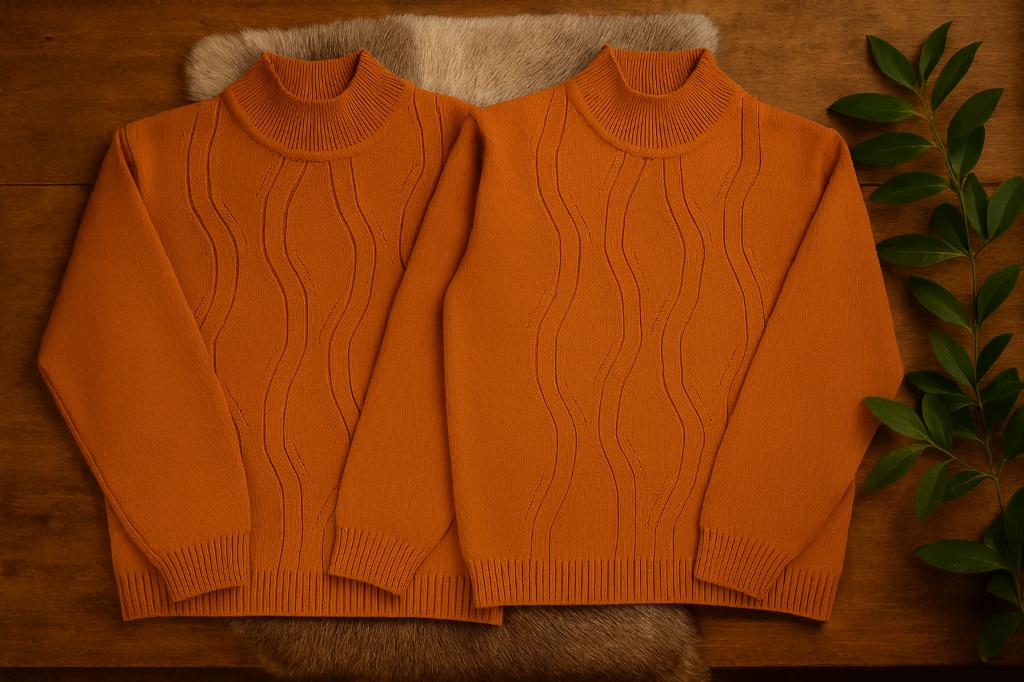 Twee stijlvolle roestbruine truien – maat M & L, Kleding | Dames, Truien en Vesten, Ophalen, Maat 38/40 (M)
