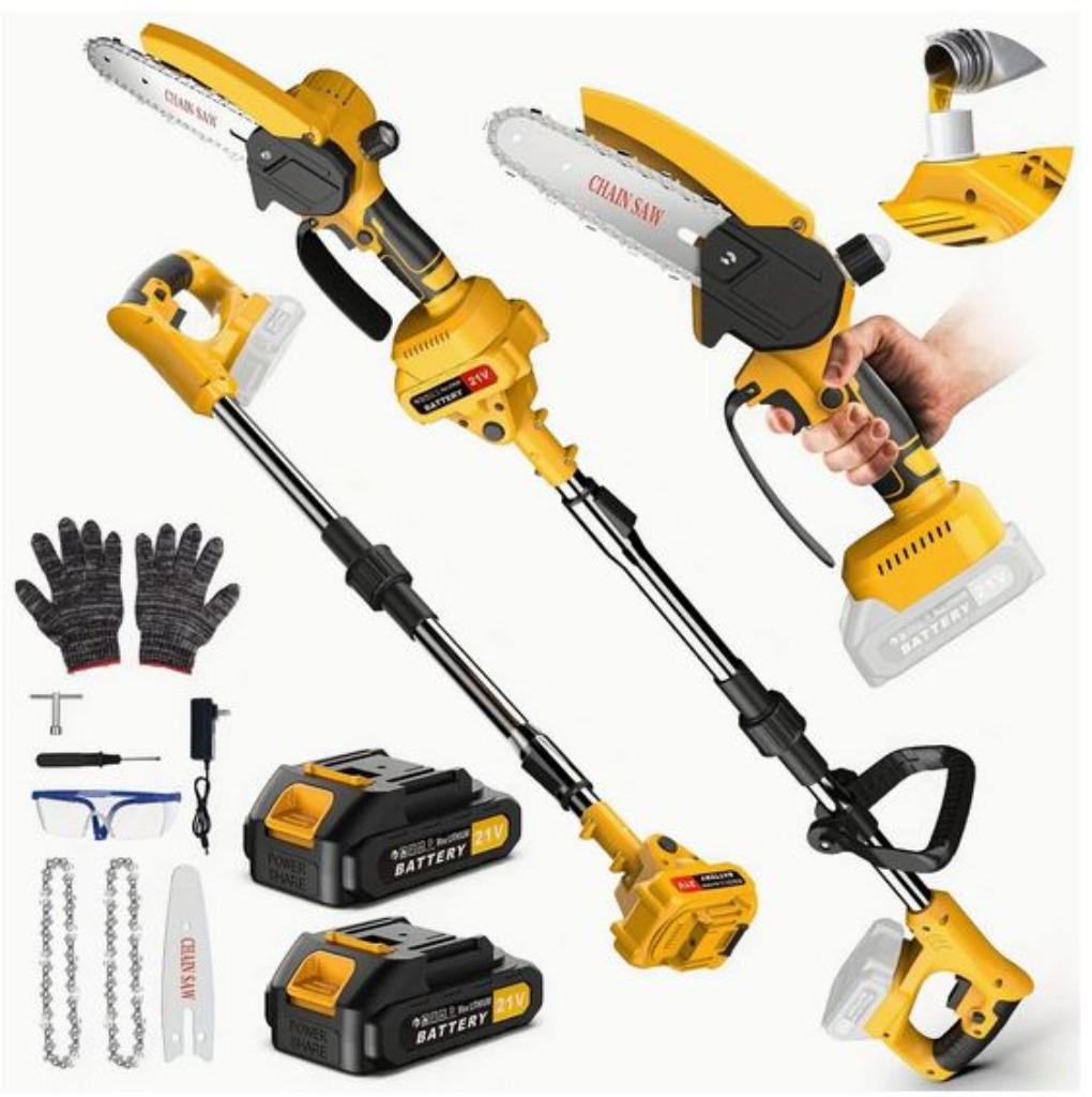 Brushless Accu Paalzaag Mini Kettingzaag 2 Ketting 2 Accu  O, Verzenden, Nieuw