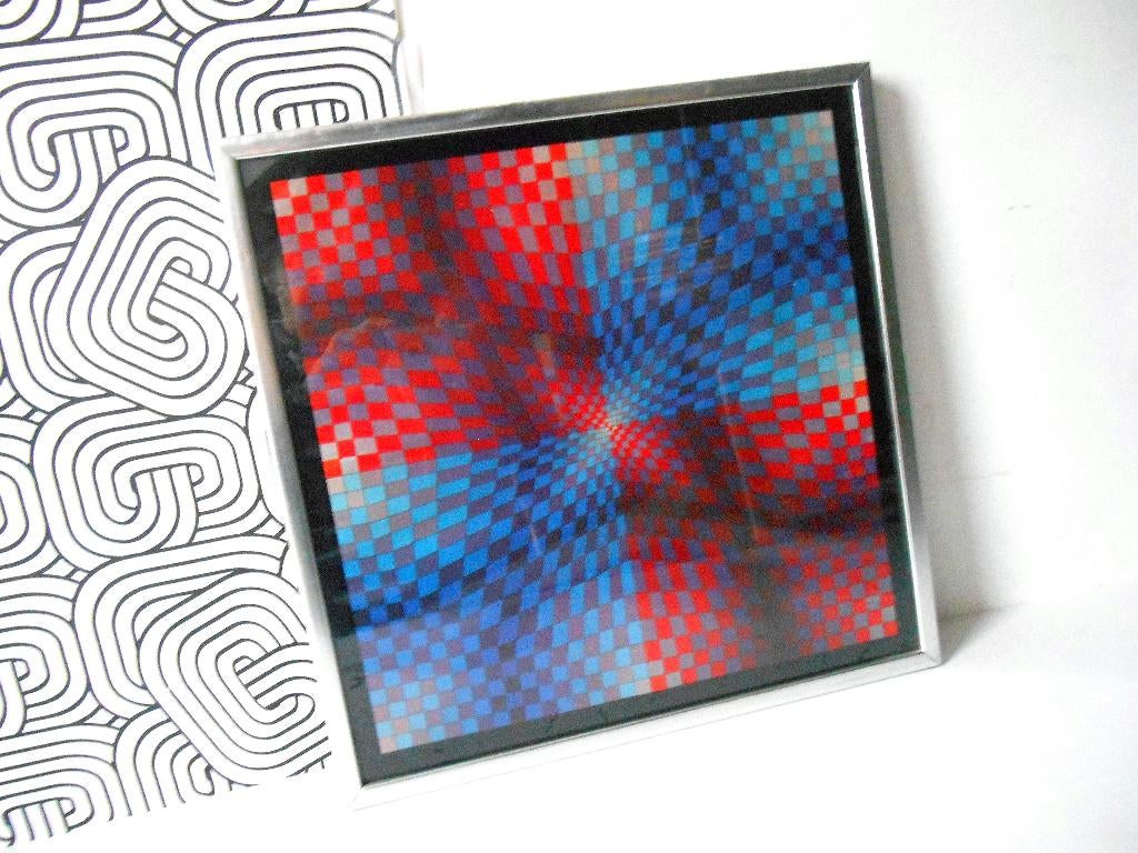 Op Art de Victor Vasarely - Pauk-Arny (42 x 42 cm), Enlèvement ou Envoi