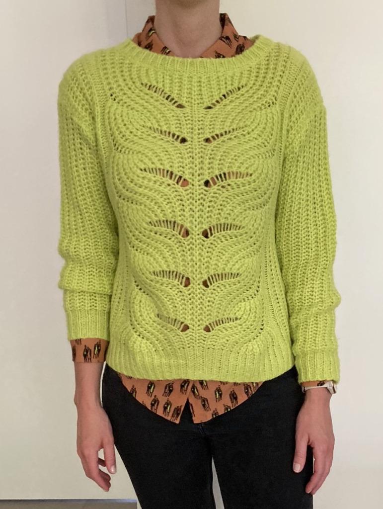 Fluo gele gebreide Trui van CKS (Maat S), Kleding | Dames, Truien en Vesten, Zo goed als nieuw, Maat 36 (S), Geel, Ophalen of Verzenden