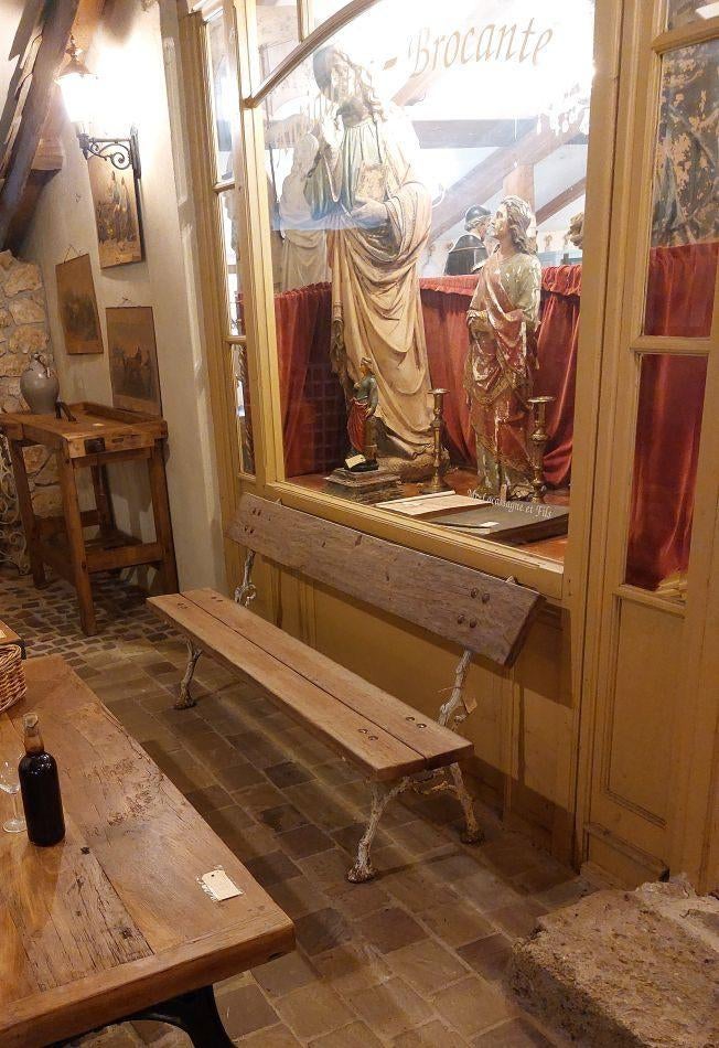 banc de jardin ancien décoratif avec cadre en fonte, Enlèvement