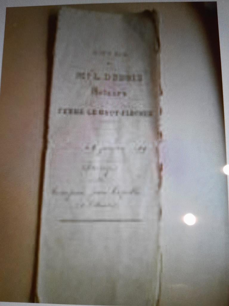 Acte notarié du 29 janvier 1809 de Maître L.Dubois, Enlèvement ou Envoi