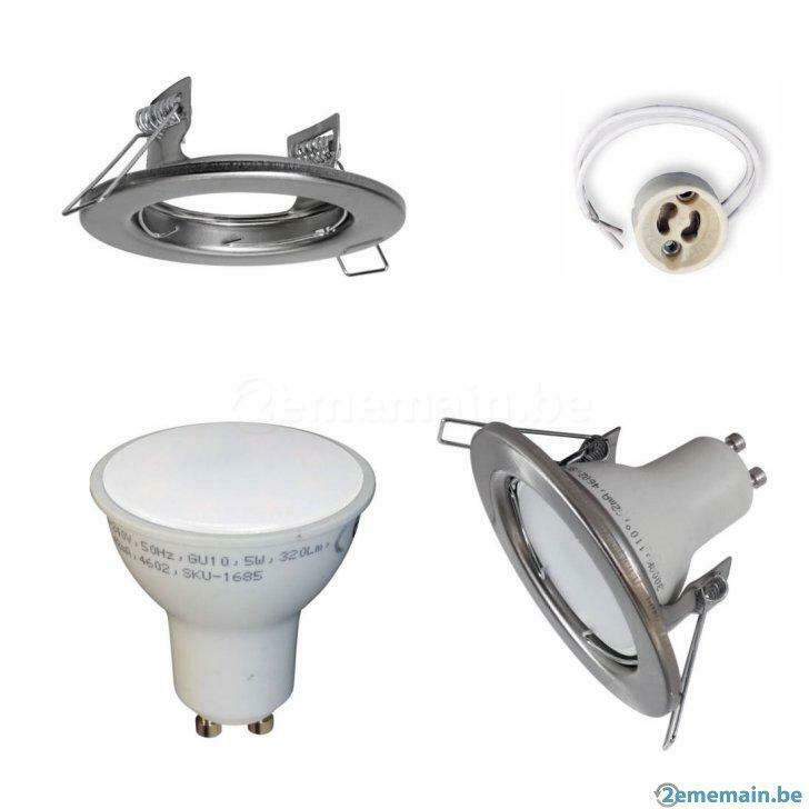 Spot LED encastrable fixe 5w kit complet, Maison & Meubles, Lampes | Spots, Neuf, Spot encastrable ou Spot mural, Métal ou Aluminium