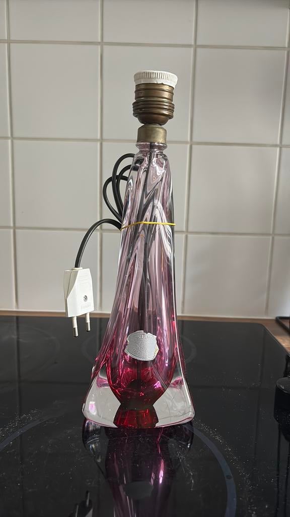 Lampe Val st Lambert avec abat-jour bordeaux, Antiek en Kunst, Ophalen of Verzenden