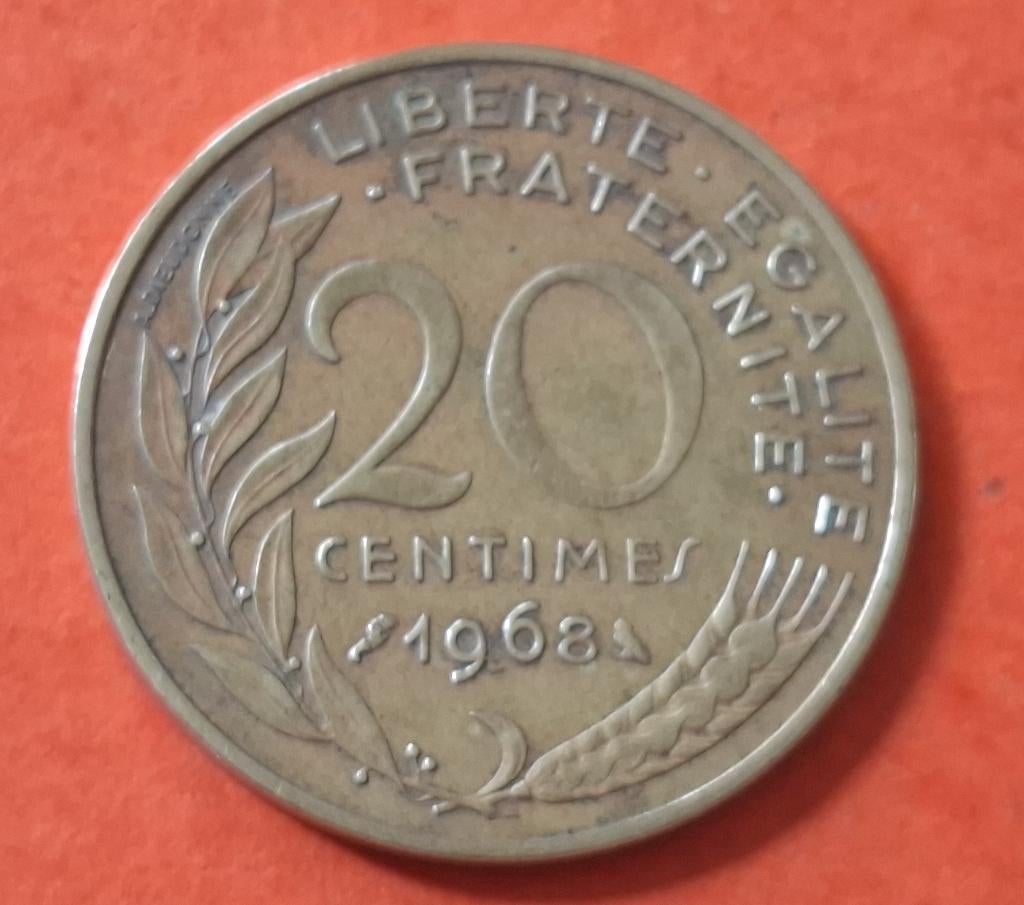 Munt van Frankrijk - 20 centimes - 1968, Verzenden, Frankrijk, Losse munt