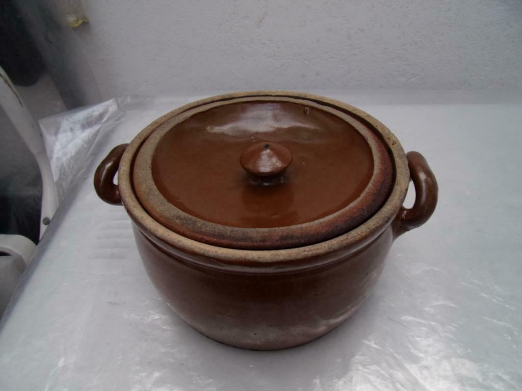 Beurrier ancien en GRES  année 1900, Maison & Meubles, Enlèvement ou Envoi, Poterie rustique, Poterie, Utilisé