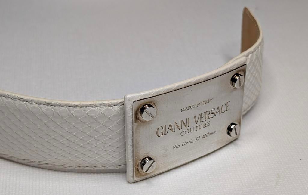 Ceinture Gianni Versace Couture en cuir de python, Enlèvement ou Envoi, Porté, Ceinture