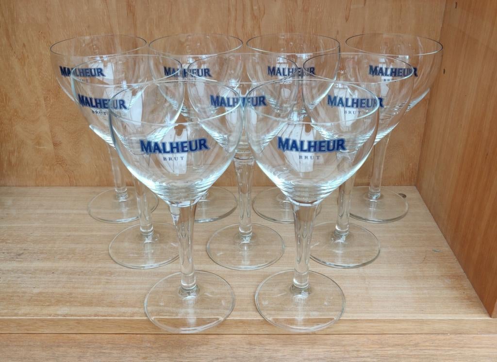 6 Malheur brut champagnebier glazen NIEUW, Verzamelen, Ophalen of Verzenden, Nieuw
