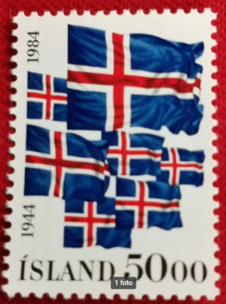 Ijsland 1984 - 40 jaar Republiek - Ijslandse vlag **, Ophalen of Verzenden, IJsland, Postfris