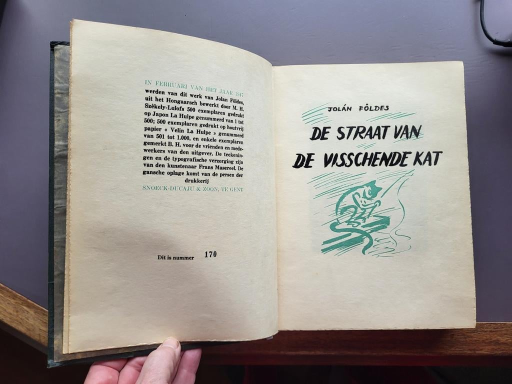 De straat van de visschende kat Földes Masereel nr 170/500, Antiek en Kunst, Ophalen of Verzenden