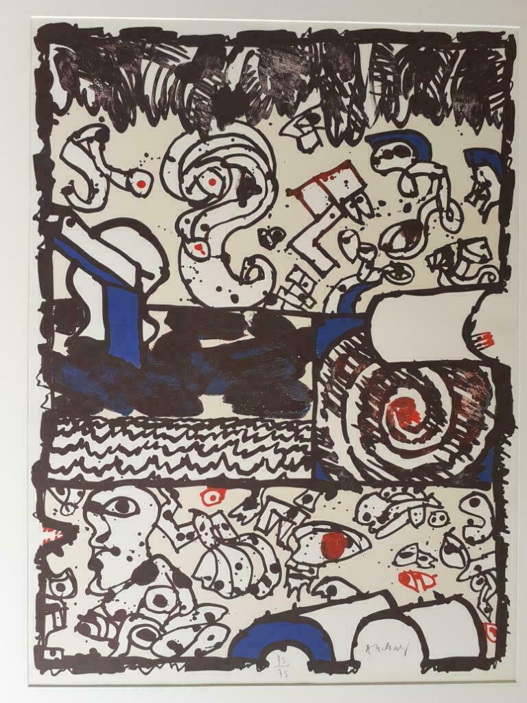 "The bridge" - Pierre Alechinsky, Antiek en Kunst, Ophalen of Verzenden