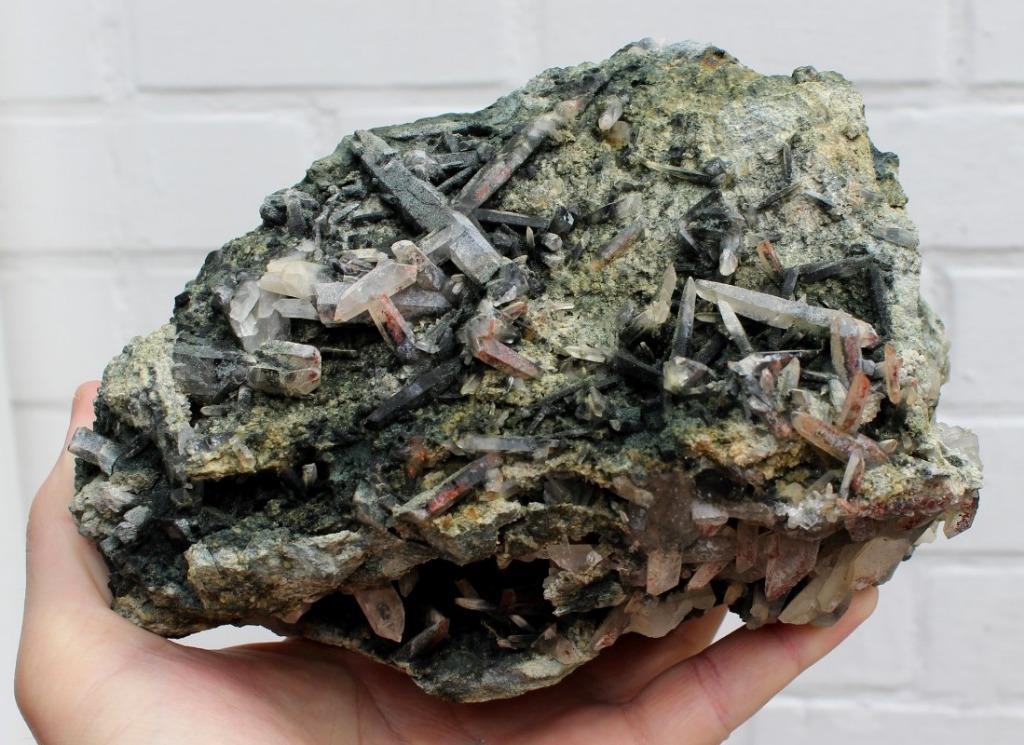 CHLORIET en HEMATIET KWARTS uit Bierghes in Belgie XL, Ophalen of Verzenden, Mineraal