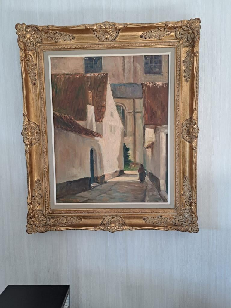 Schilderij Begijnhof Lier, Antiek en Kunst, Ophalen