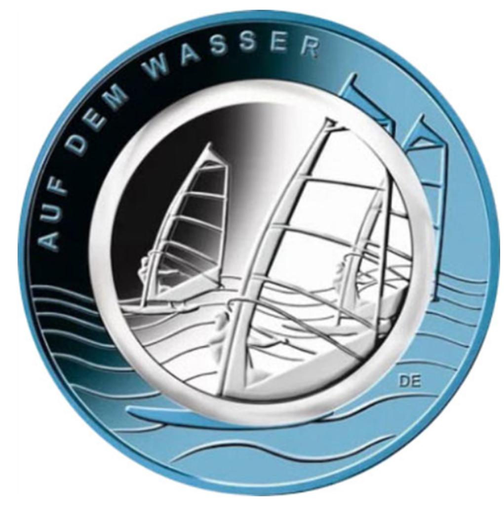 10 euro Duitsland 2021 Auf dem Wasser met polymeerring, Ophalen of Verzenden, Duitsland, 10 euro