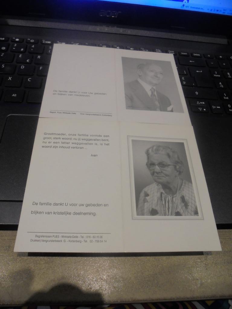 dp koppel Houben, Verzamelen, Bidprentjes en Rouwkaarten, Ophalen of Verzenden, Bidprentje