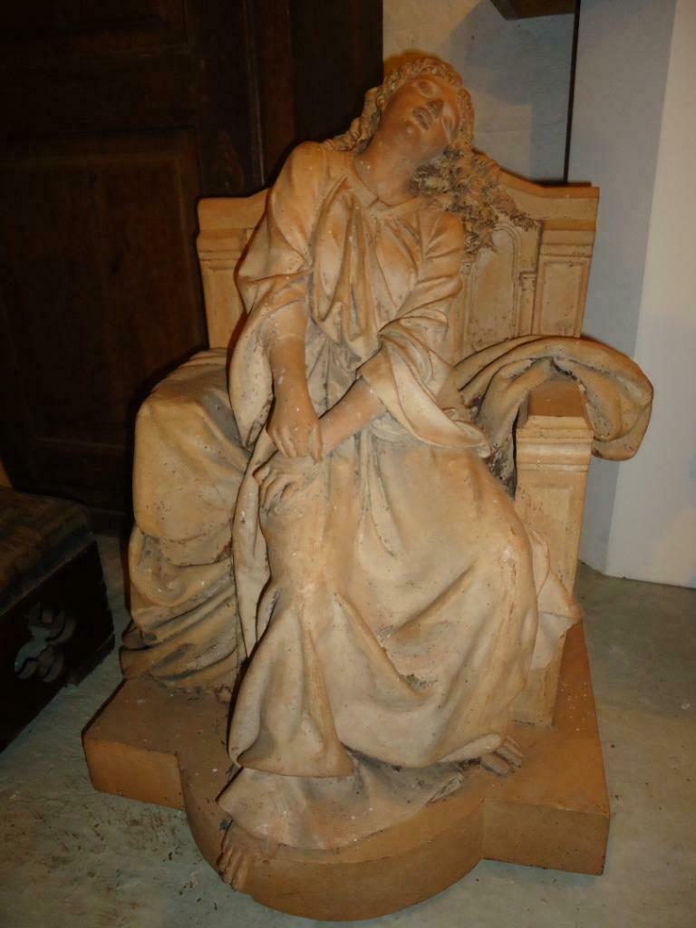 ADOLPHE MAUBACH ca 1850 FR. statue sculpture terre cuite, Antiquités & Art, Enlèvement