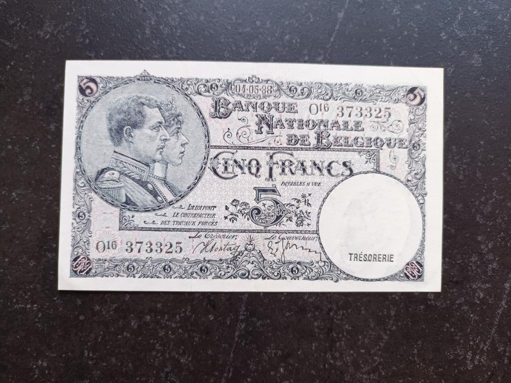 5 Frank 1988 misdruk 1938 kwaliteit!!, Postzegels en Munten, Bankbiljetten | België, Ophalen of Verzenden, Los biljet