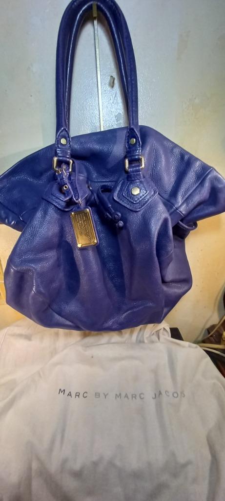 MARC JACOBS “WORKWEAR” TAS PAARS LEER, Ophalen of Verzenden, Zo goed als nieuw, Paars, Overige typen