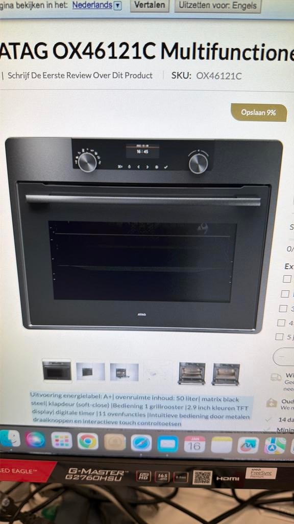 Atag OX46121C multifunctionele oven, Oven, Hete lucht, Nieuw, Inbouw