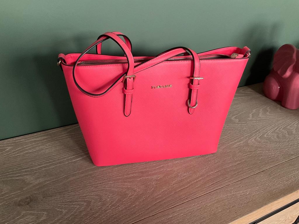 Grote, nette handtas koraalroze, Flora&Co, Ophalen of Verzenden, Nieuw, Roze, Handtas
