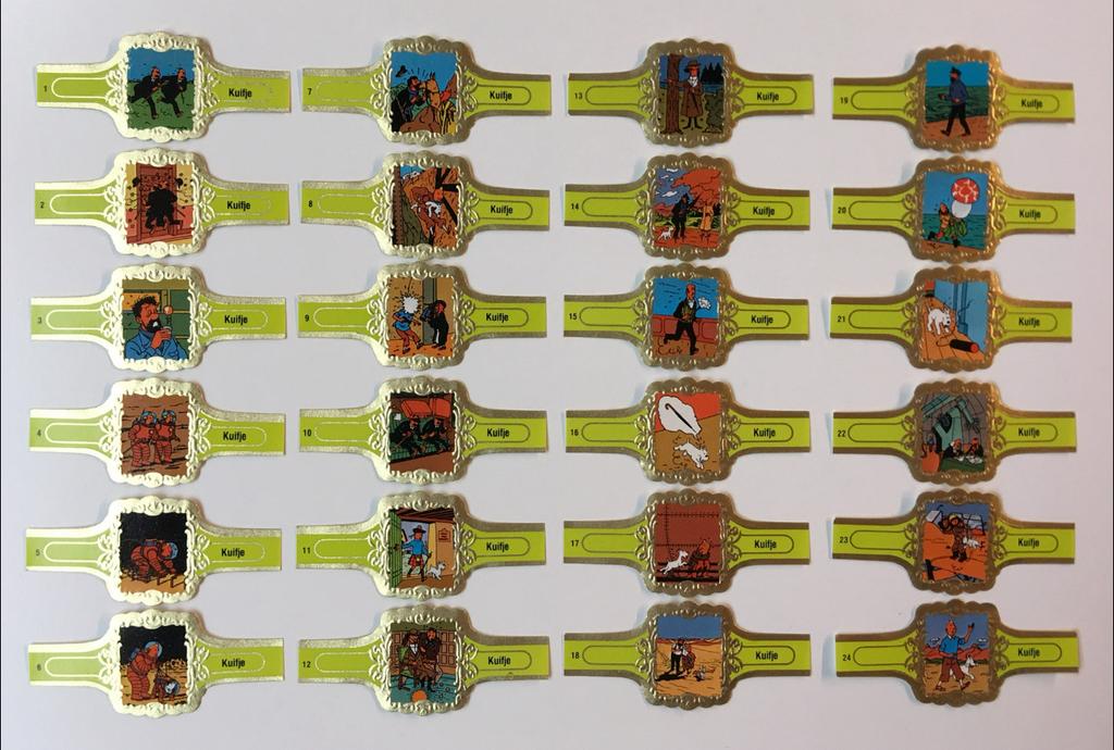 Kuifje sigarenbanden royal flush groen compleet 24 stuks new, Ophalen of Verzenden, Kuifje, Nieuw, Overige typen