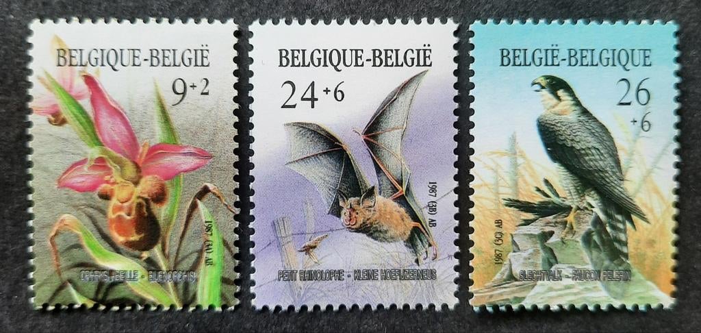 Belgique : COB 2244/46 ** Année de l'environnement 1987., Sans timbre, Neuf, Enlèvement ou Envoi, Non oblitéré