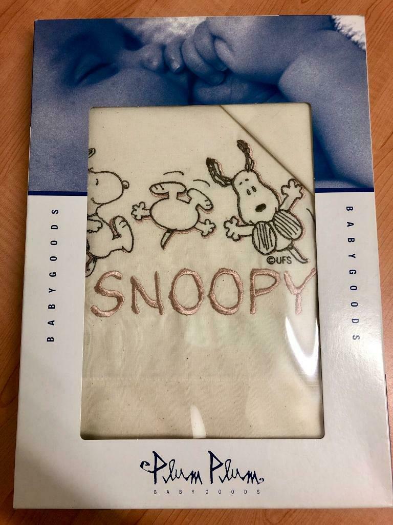 Plum Plum Babygoods Laken voor babybed Snoopy beige. Nieuw!!, Kinderen en Baby's, Ophalen of Verzenden, Nieuw