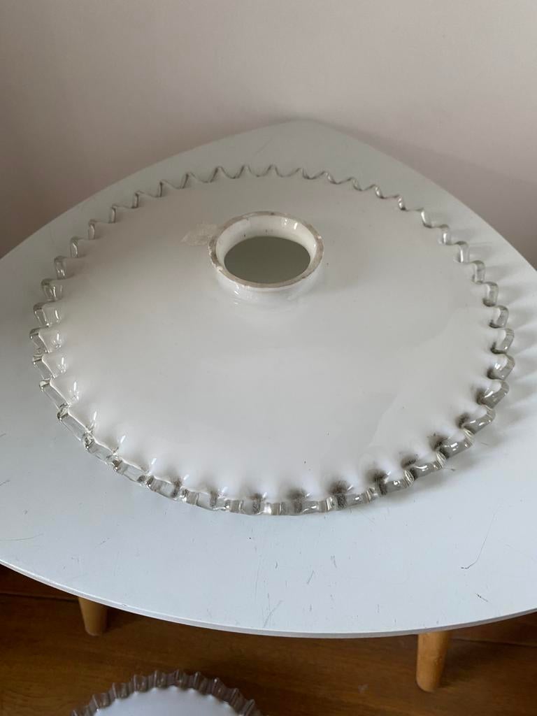 Suspension vintage opaline blanche., Enlèvement ou Envoi