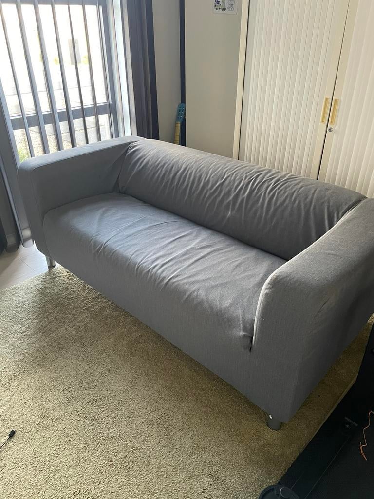 Zetel in stof, grijs, 180x85 cm, 150 à 200 cm, Enlèvement, Utilisé, Tissus