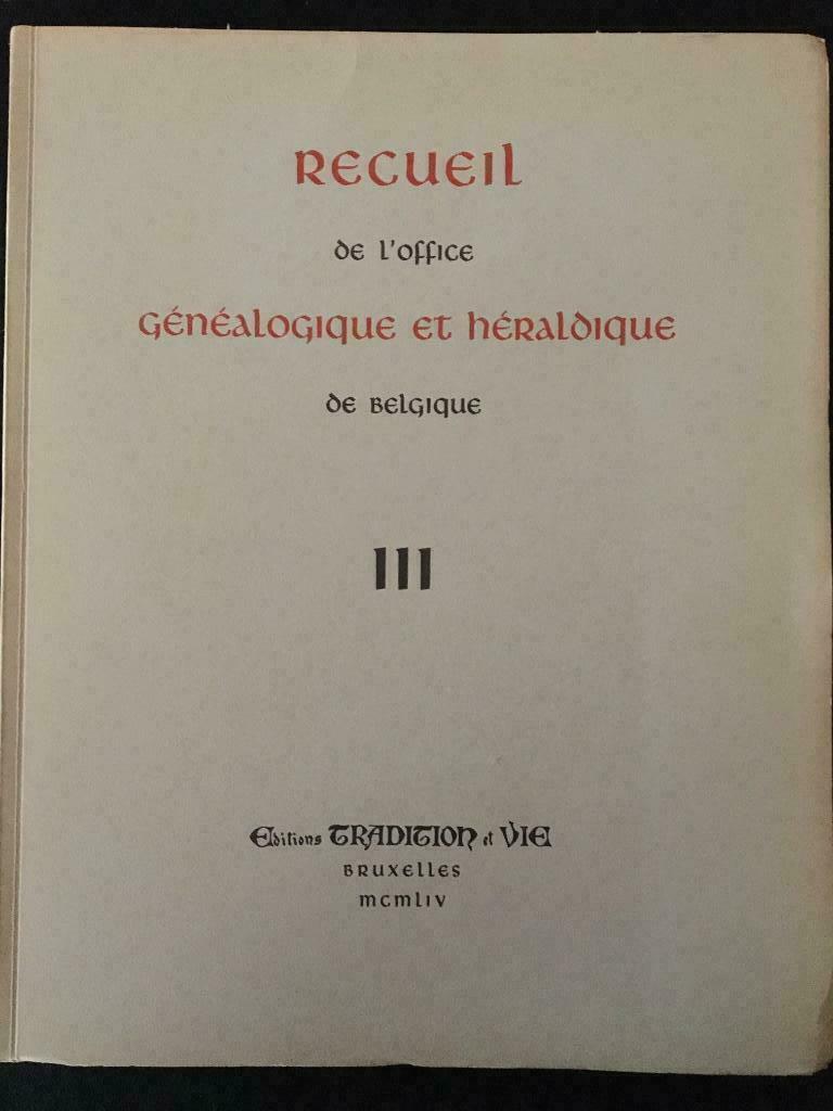 Recueil de l'office généalogique et héraldique Tome III, Boeken, Verzenden